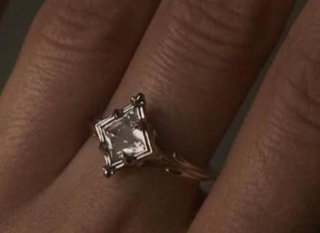 Reserved-sapphire engagement rings