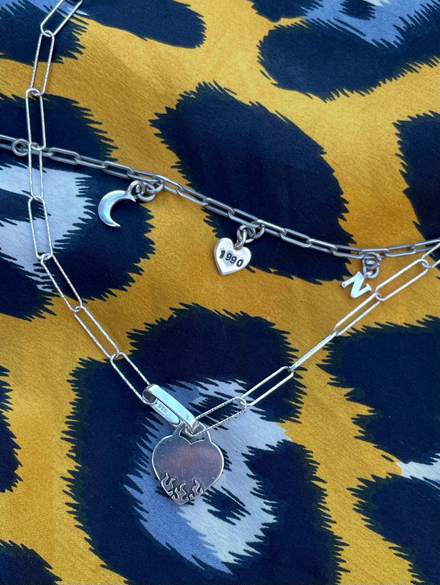 Flaming heart necklace