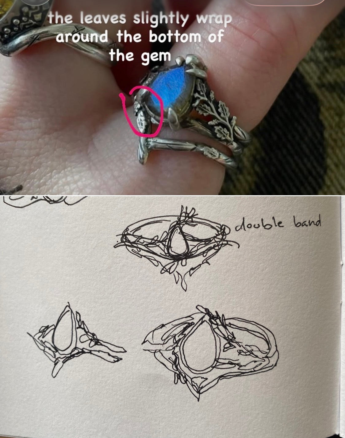 Reserved - Aerin style ring with a dryad style extension