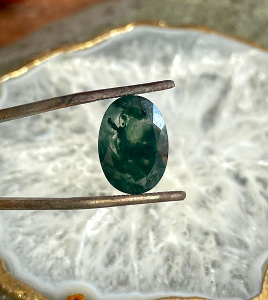 Deposit - moss agate 14x10mm