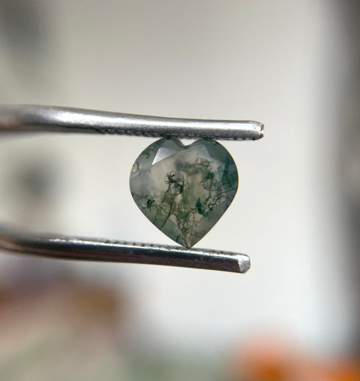 Reserved - moss agate heart