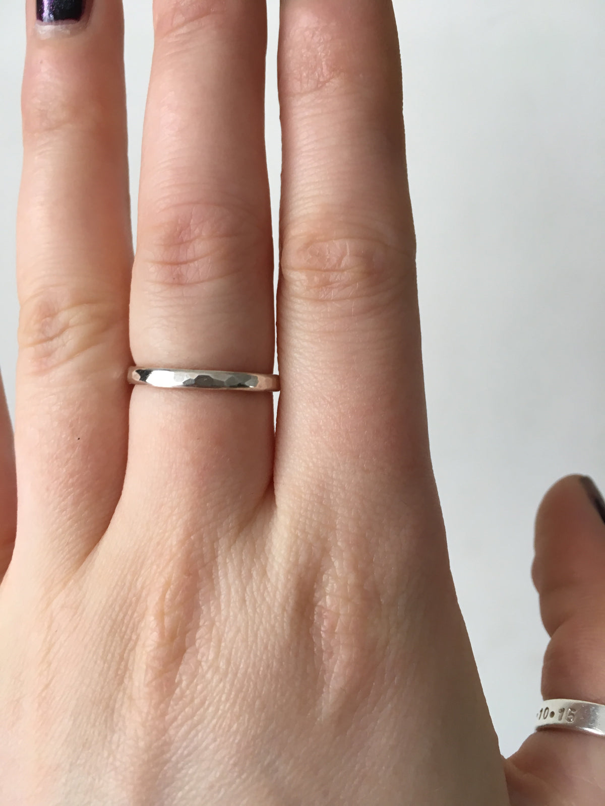 Hammered silver ring