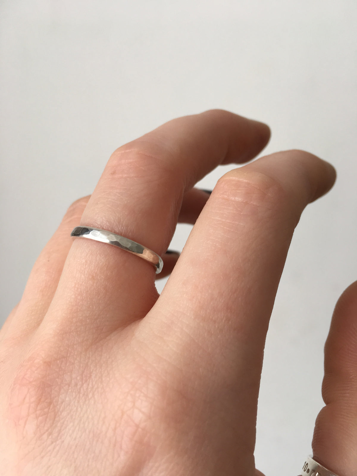 Hammered silver ring