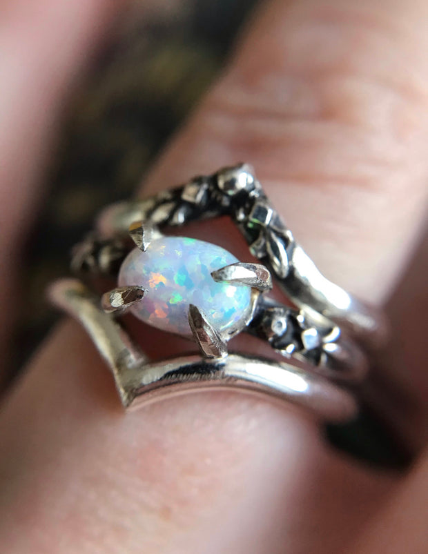 Fleur opal - 9ct yellow gold