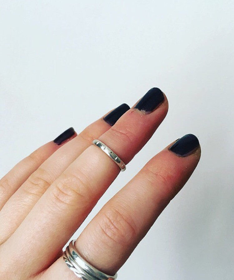 Bamboo textured midi ring