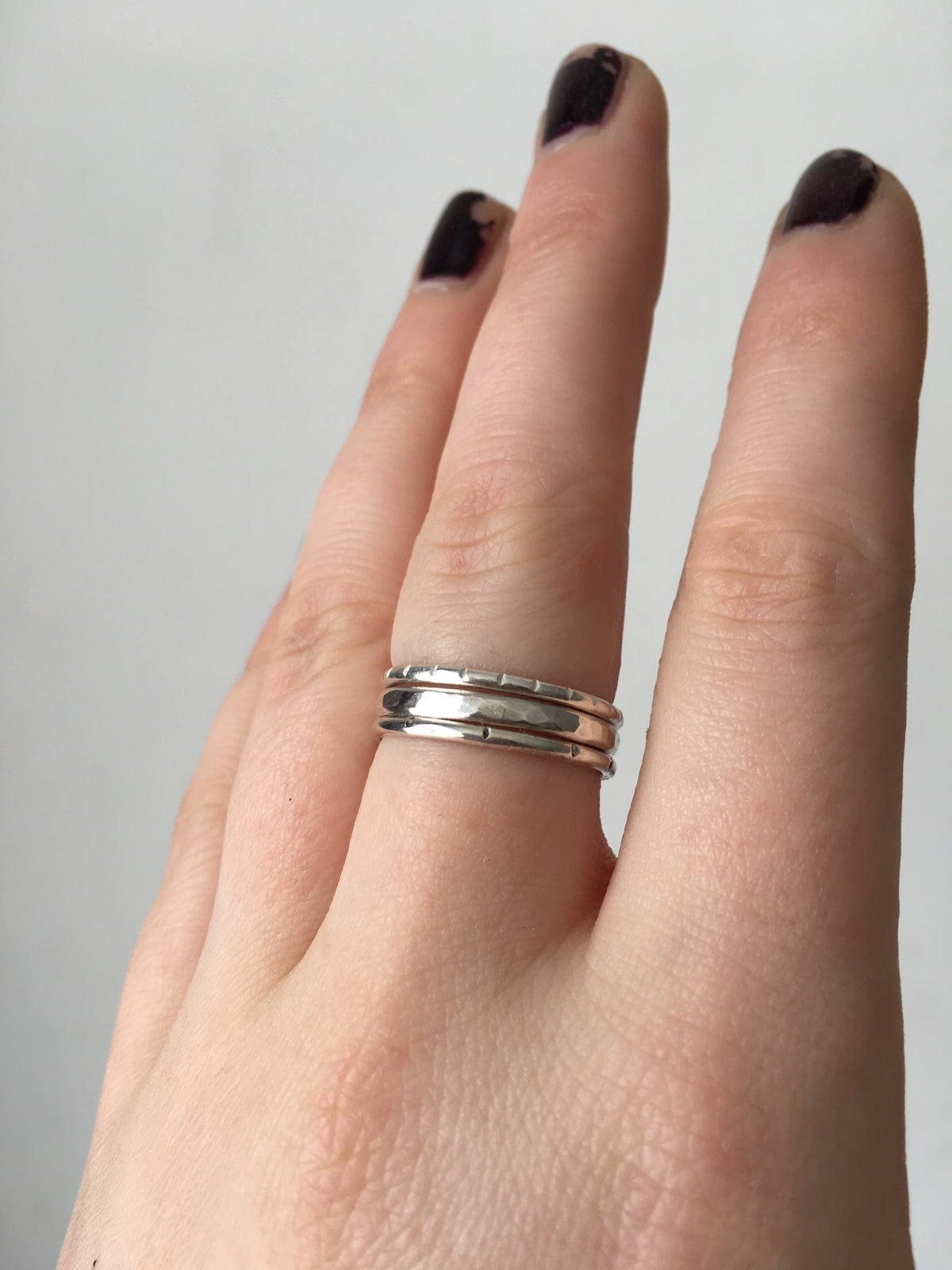 Hammered silver ring