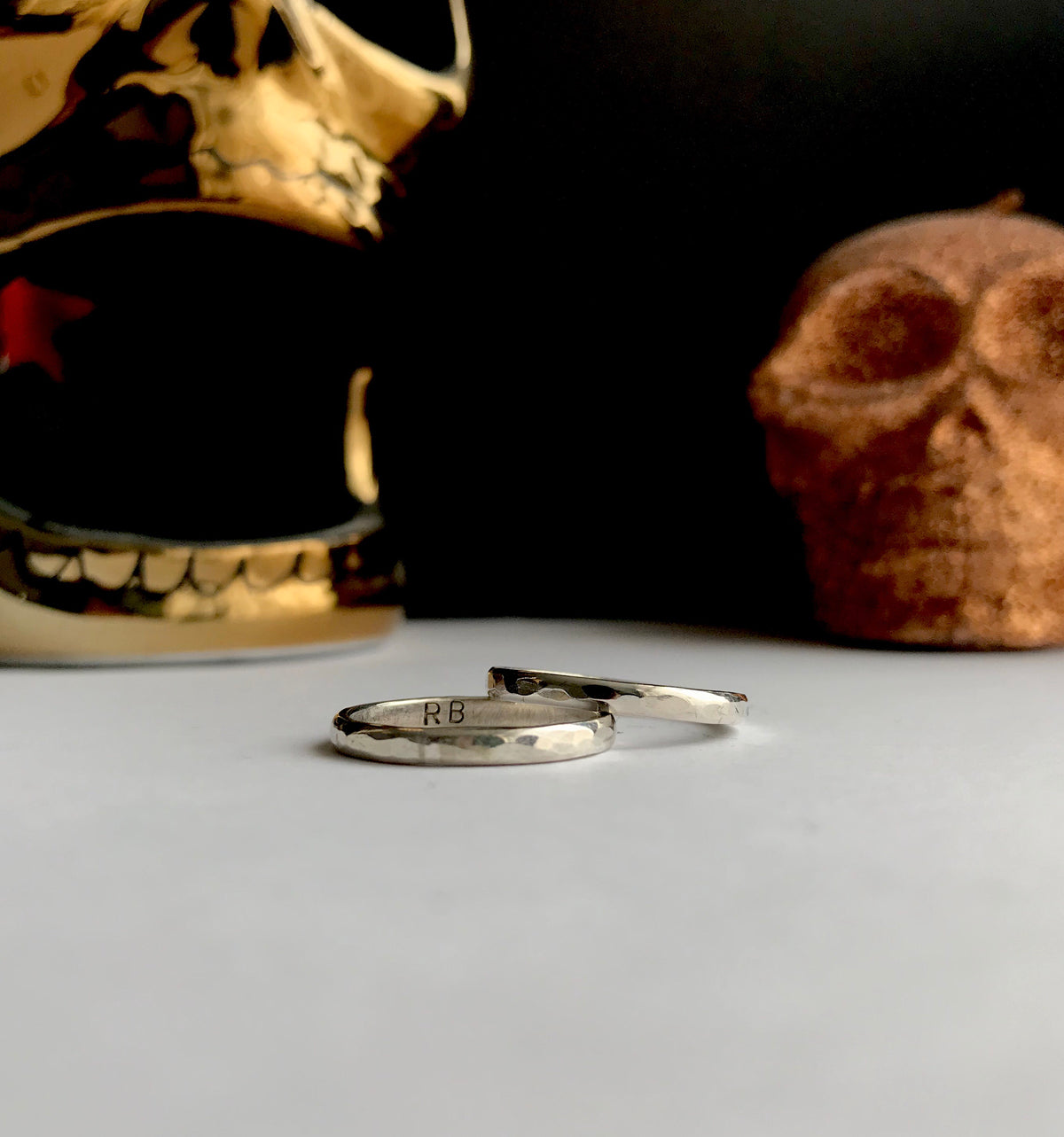 Hammered silver ring